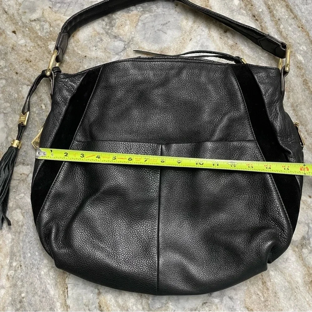 AIMEE KESTENBERG Black Leather Suede Shoulder Bag